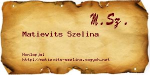 Matievits Szelina névjegykártya